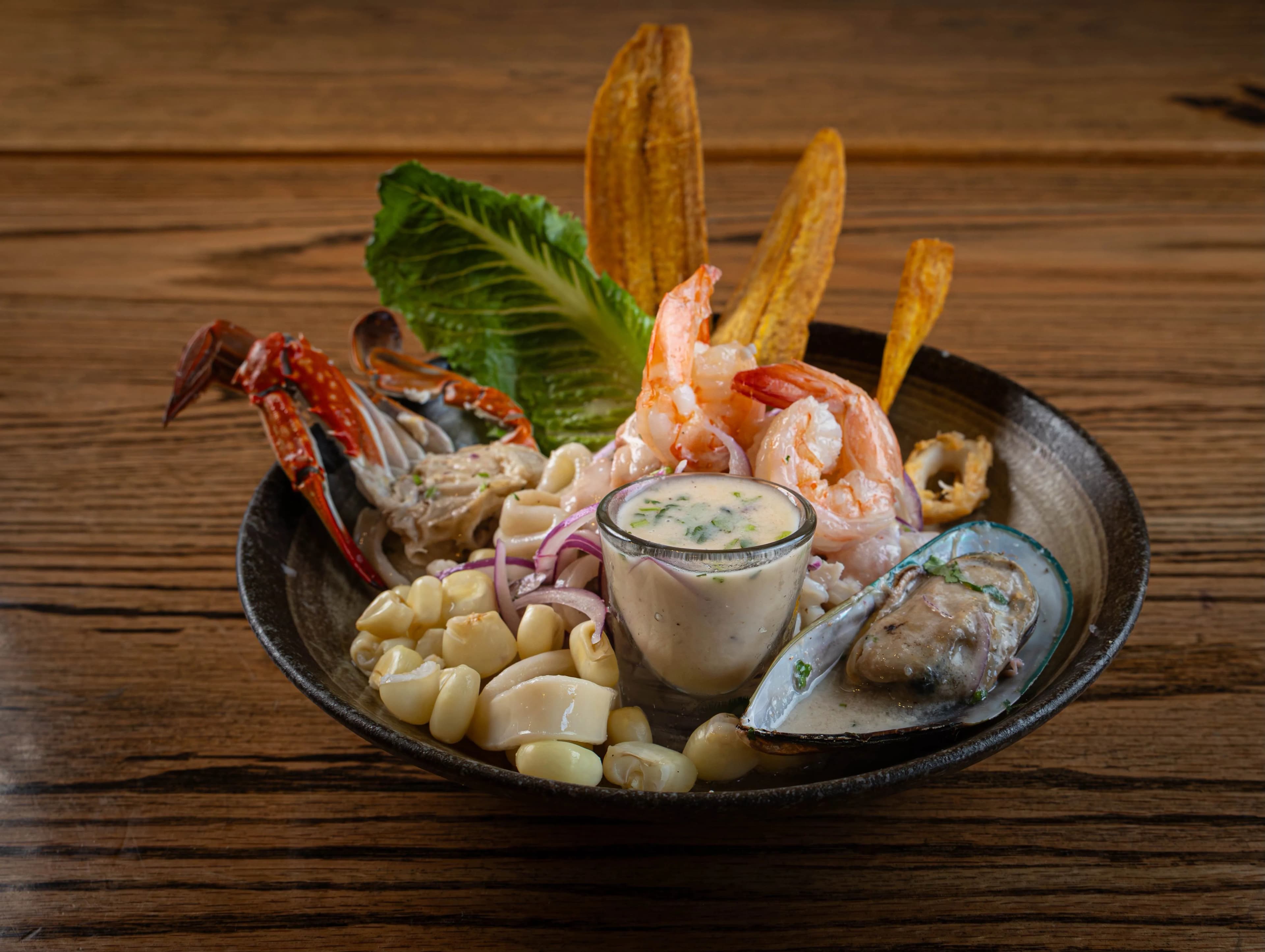 Fresh ceviche with seafood at Ceviche Palace
